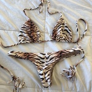 tiger print bikini set